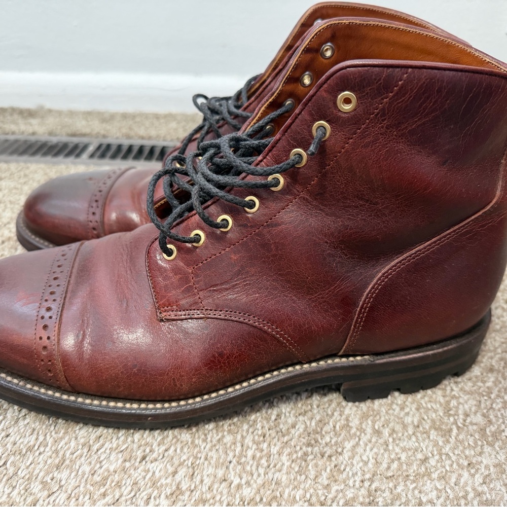 Grant Stone Burgundy Garrison Boot Red Waxed Deer - Picture 5 of 5